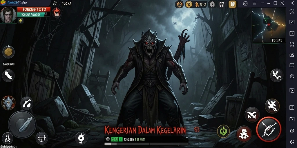 Tangkapan layar menampilkan suasana mencekam dari gameplay BOM29TOTO.