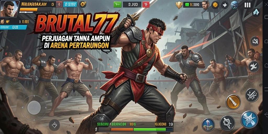 Gameplay BRUTAL77 yang seru dan penuh aksi.