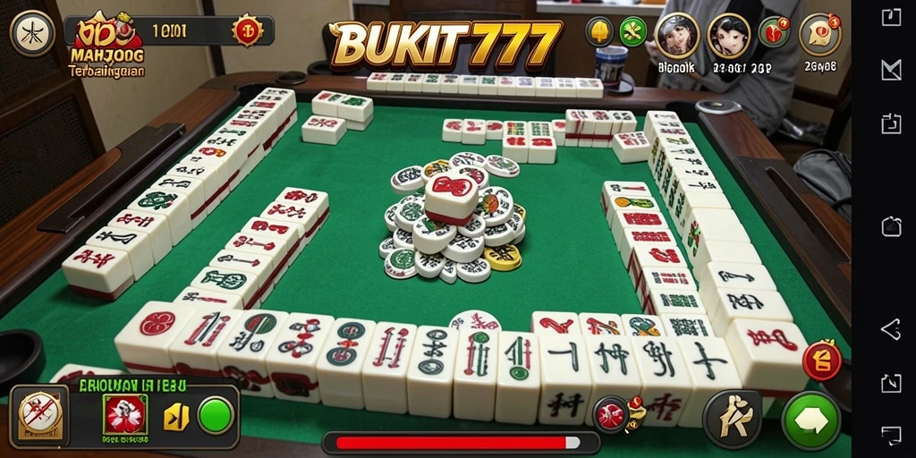 Tampilan gameplay Mahjong yang mendebarkan di BUKIT777.