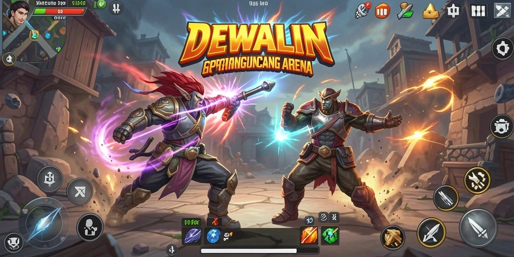 Tampilan menarik gameplay pertarungan di DEWALIN.