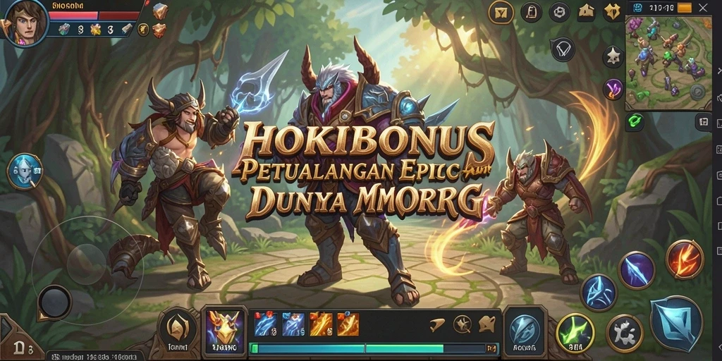 Screenshot menampilkan aksi seru dalam gameplay HOKIBONUS MMORPG.