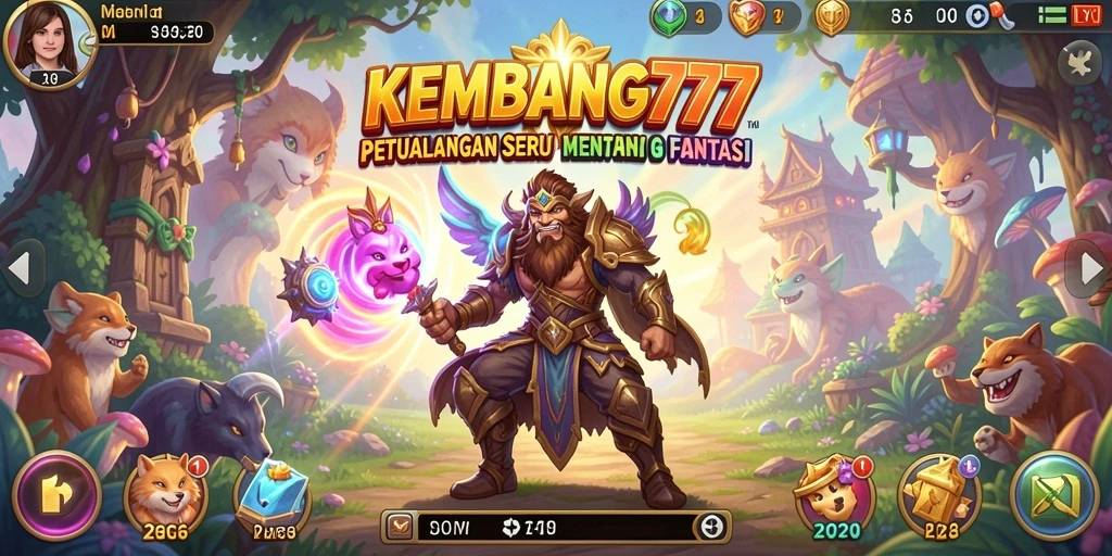 Tangkapan layar gameplay KEMBANG777 menampilkan petualangan fantastis di dunia yang luas.