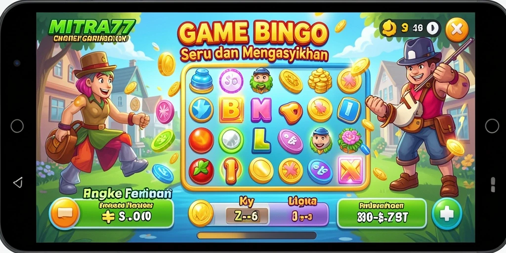 Tampilan menarik dari gameplay seru Bingo di MITRA77.