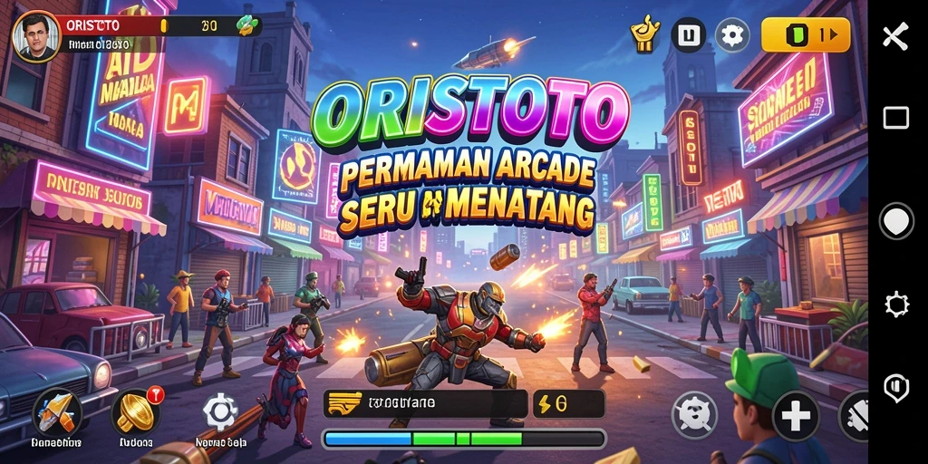 Tampilan menarik gameplay ORISTOTO yang menantang di layar.