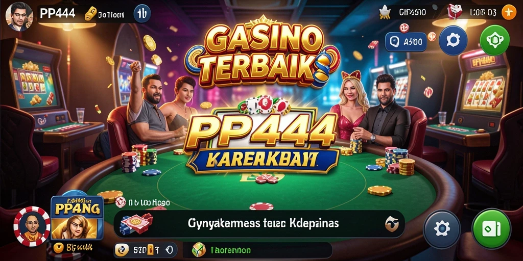 Screenshot gameplay PP444 yang menampilkan suasana kasino yang autentik.