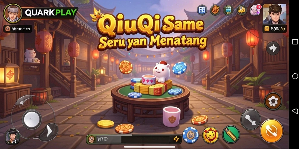 Screenshot gameplay QiuQiu yang menunjukkan aksi mendebarkan.
