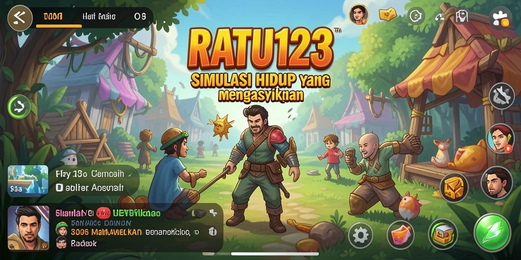 Tampilan gameplay menarik dari RATU123 yang menampilkan aktivitas sehari-hari.