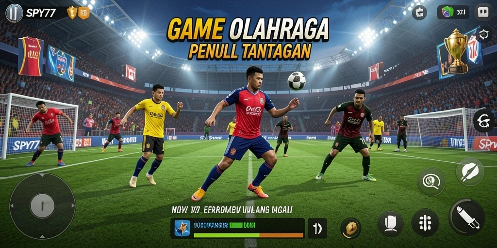 Screenshot utama SPY77 menampilkan aksi mendebarkan dalam gameplay olahraga.
