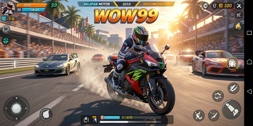 Tampilan gameplay penuh aksi dan seru di WOW99.