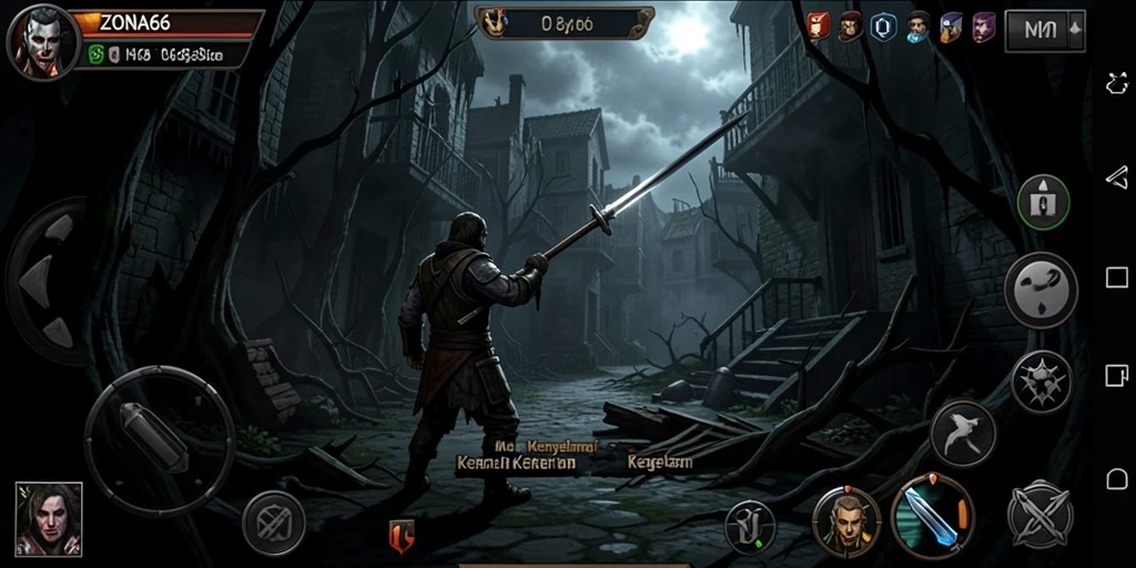 Tangkapan layar gameplay ZONA66 yang menampilkan suasana horor yang menakutkan.